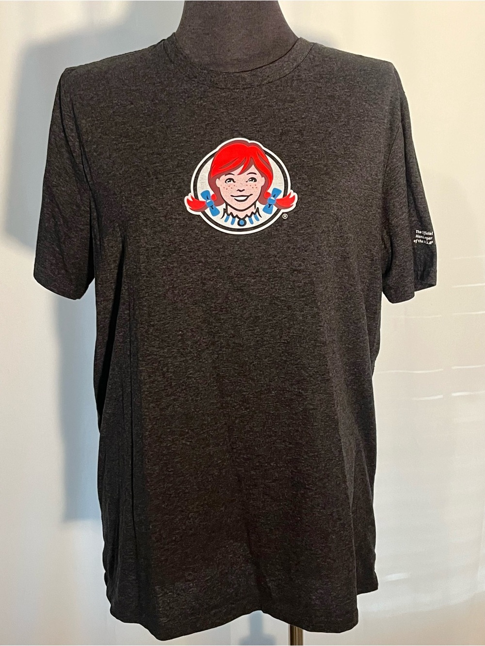 Barco Uniforms Charcoal Short Sleeve Tee with Wendy mom Logo size XL